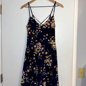 Navy Reign Back Detail Brushed Knit Dress, Brand: The General Good, Size: M